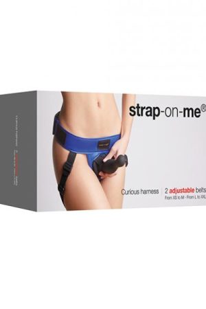 Strap On Me Leatherette Curious Harness - Metallic Blue
