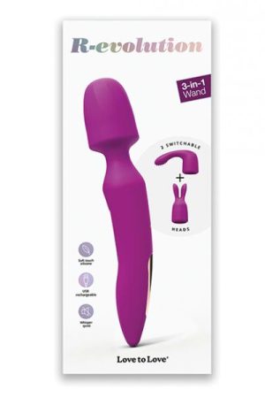 Love To Love R-evolution Rotating Wand W/two Attachments - Sweet Orchid