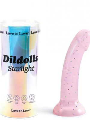 Love To Love Curved Suction Cup Dildolls Starlight - Pink