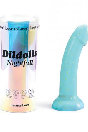 Love To Love Curved Suction Cup Dildolls Nightfall - Blue