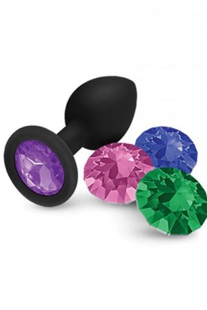 Nobu Fetish Small Silicone Plug W/jewels - Black