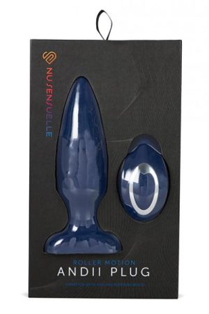 Nu Sensuelle Andii Vertical Roller Motion Butt Plug - Navy