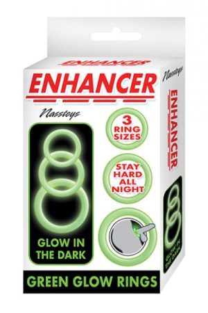 Enhancer Silicone Cockrings - Glow In The Dark Green