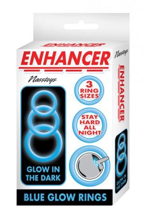 Enhancer Silicone Cockrings - Glow In The Dark Blue