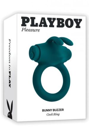 Playboy Pleasure Bunny Buzzer Cock Ring - Deep Teal