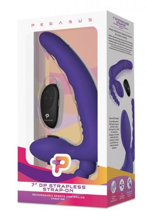 Pegasus 7" Strapless Strap On W/remote - Purple