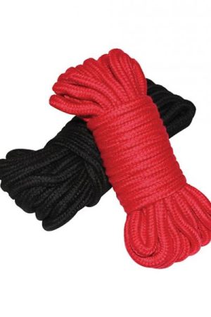 Plesur Cotton Shibari Bondage Rope 2 Pack - Black/red