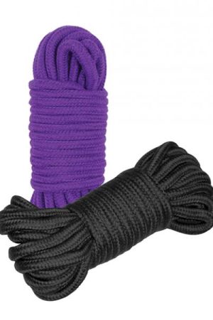 Plesur Cotton Shibari Bondage Rope 2 Pack - Black/purple
