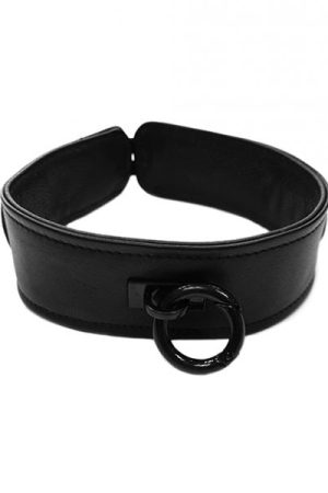 Rouge Leather Collar - Black With Black