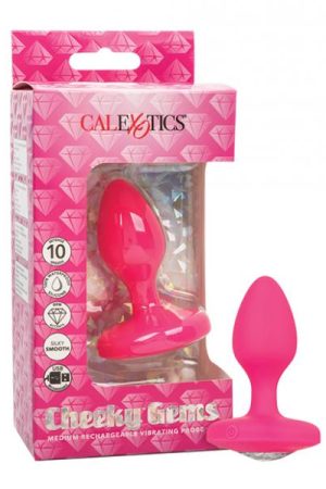 Cheeky Gems Medium Rechargeable Vibrating Probe - Pink