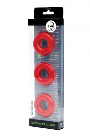 Sport Fucker Chubby Cockring Pack Of 3 - Red