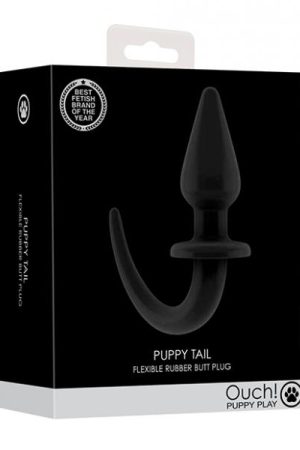 Shots Ouch Puppy Play Tail Butt Plug - Black