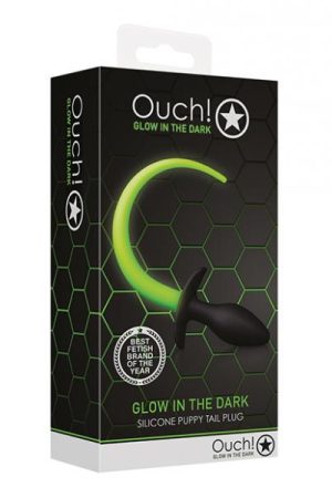 Shots Ouch Puppy Tail Plug - Glow In The Dark
