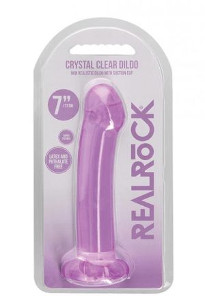 Shots Realrock Crystal Clear 7" Dildo  - Purple