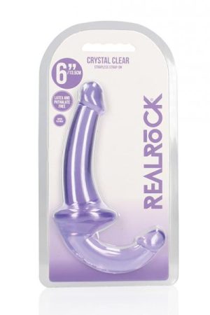 Shots Realrock Crystal Clear 6" Strapless Strap-on - Purple