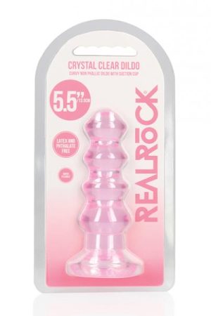 Shots Realrock Crystal Clear 5.5" Curvy Dildo/butt Plug - Pink