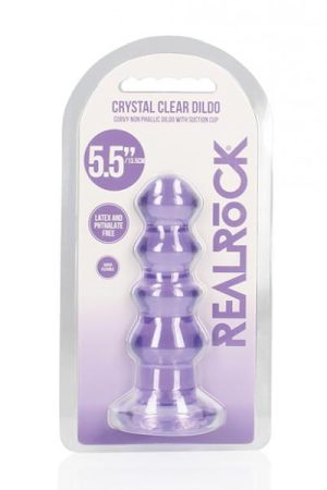Shots Realrock Crystal Clear 5.5" Curvy Dildo/butt Plug - Purple