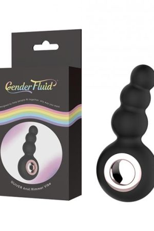 Gender Fluid Quiver Anal Ring Bead Vibe - Black