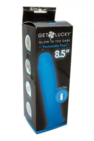 Get Lucky 8.5" Glow In The Dark Periwinkle Peen Dildo