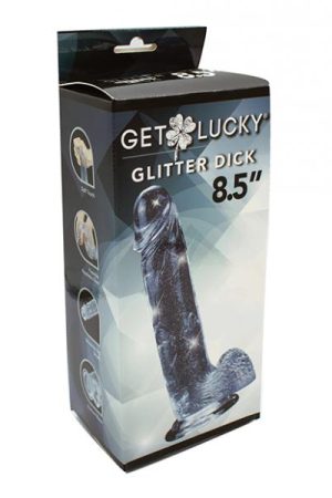 Get Lucky 8.5" Real Skin Glitter Dick - Clear