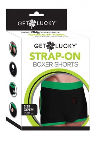 Get Lucky Strap On Boxers - Xs-s Black/green