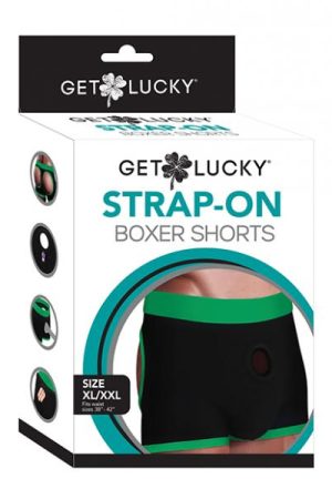 Get Lucky Strap On Boxers - Xl-xxl Black/green