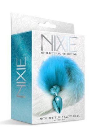 Nixie Metal Plug W/ Ombre Tail Medium Blue Metallic