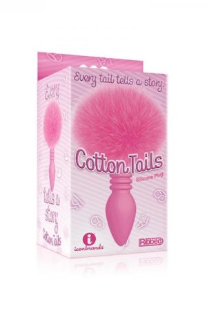 The 9s Cottontails Bunny Tail Butt Plug Ribbed Pink
