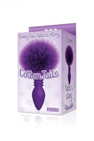 The 9s Cottontails Bunny Tail Butt Plug Ribbed Purple