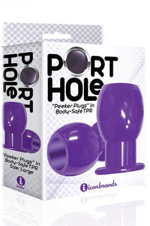 The 9s Port Hole Hollow Butt Plug Purple