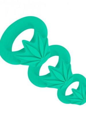 Hazey Silicone Pot Leaf 3 Ring Set