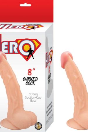 Hero 8in Curved Cock White