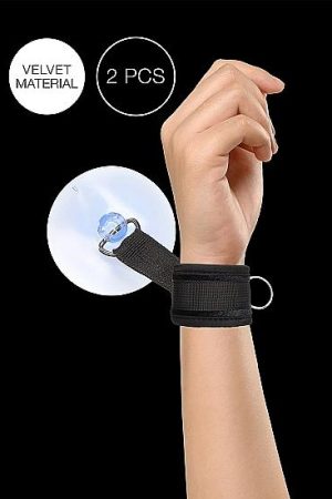 Ouch! Suction Cup Handcuffs Adjustable Black