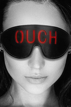 Bonded Leather Eye Mask Ouch" With Elastic Straps "