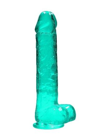 Realrock 9in Realistic Dildo W/ Balls Turquoise