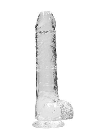 Realrock Realistic Dildo W/ Balls 10in Transparent