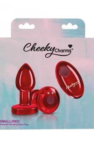 Cheeky Charms Vibrating Metal Plug Red Small W/ Remote