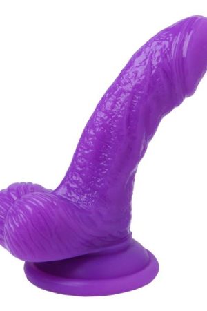 Silicone Curvy 4 Inches Realistic Suction Cup Mini Dildo Purple