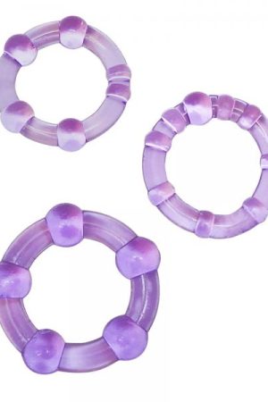 Beaded Elastomer C Rings 3 Pieces Pack - Purple