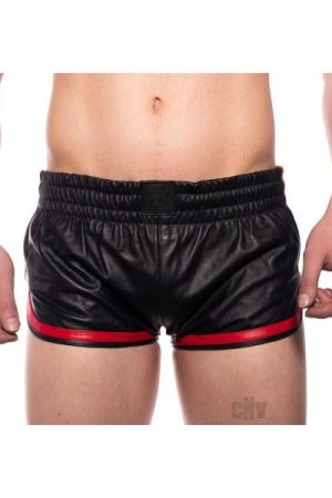 Prowler Red Leather Sport Shorts Red Xs