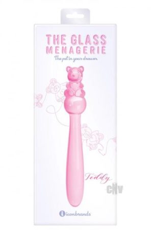 Glass Menage Teddy Dildo Pnk