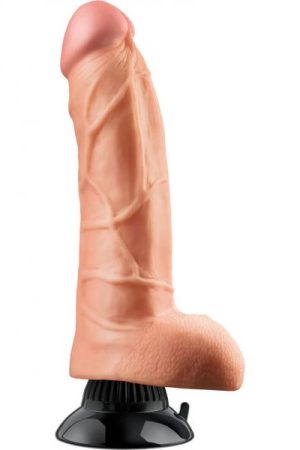 Real Feel Deluxe No 05 Wallbanger Vibrating Dildo Waterproof Flesh 8 Inch