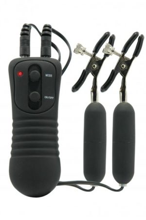 Fetish Fantasy Vibrating Nipple Clamps Black