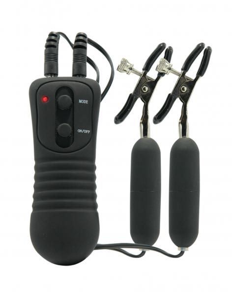 Fetish Fantasy Vibrating Nipple Clamps Black