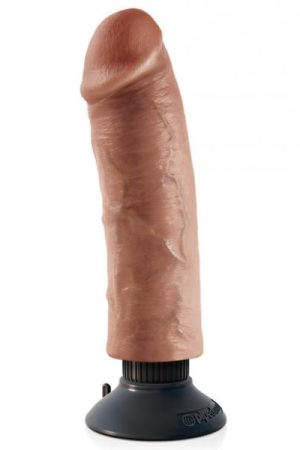 King Cock 8 inches Vibrating Tan Dildo