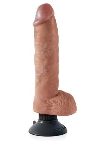 King Cock 10 inches Vibrating Tan Dildo with Balls
