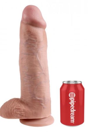 King C*ck 12 Inch C*ck Balls - Beige