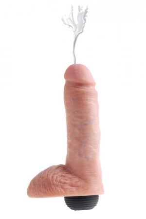 King Cock 8 inches Squirting C*ck Balls Beige