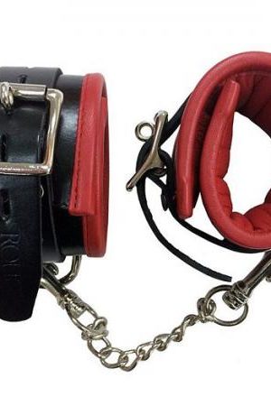 Rouge Padded Wrist Cuffs Black Red