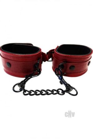 Rouge Anaconda Leather Wrist Cuff Burgundy Black